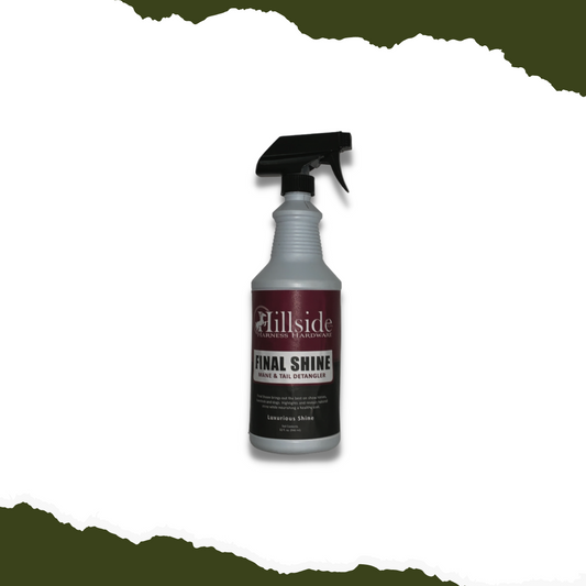Groom your horses with confidence, knowing that Hillside Final Shine Mane & Tail Detangler will keep their hair looking shiny and healthy! Its affordable price and effective polish make it the perfect choice for anyone looking for great results. Try it today and see!