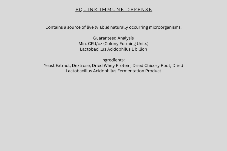 Immune Defense - Probiotic and Prebiotic Horse Feed Supplement