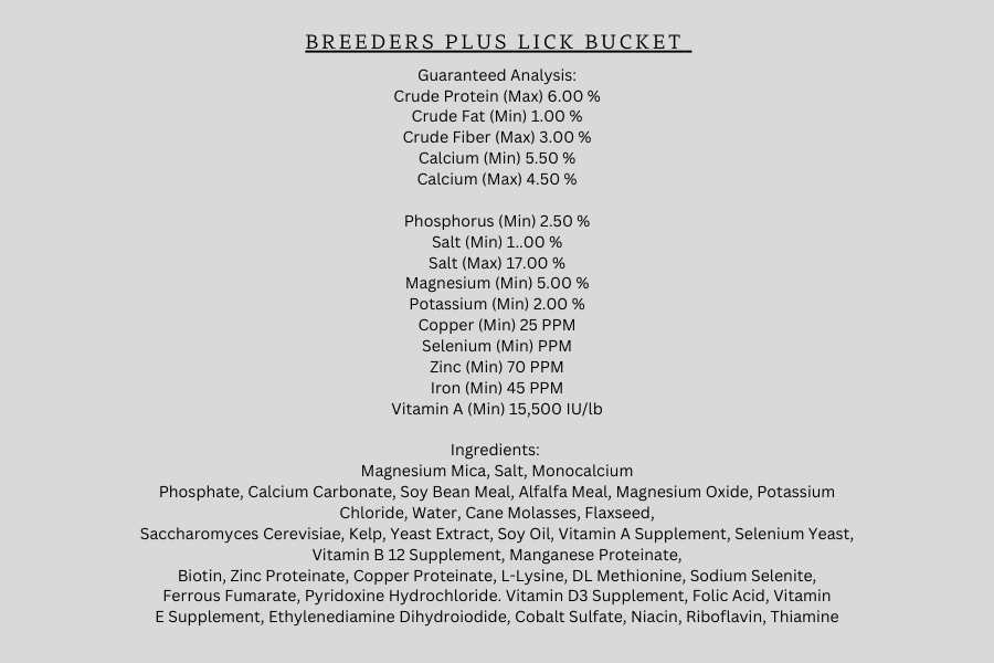 Elite's Lick Bucket or Breeders Plus Lick Bucket