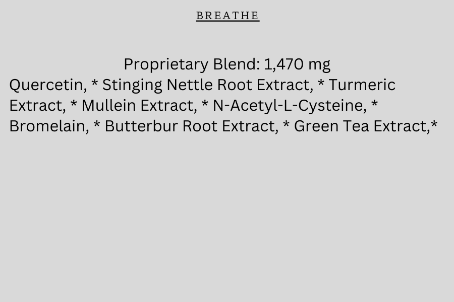 A label with the words Breathe - Seasonal Allergy Support by Elite Global for animals.