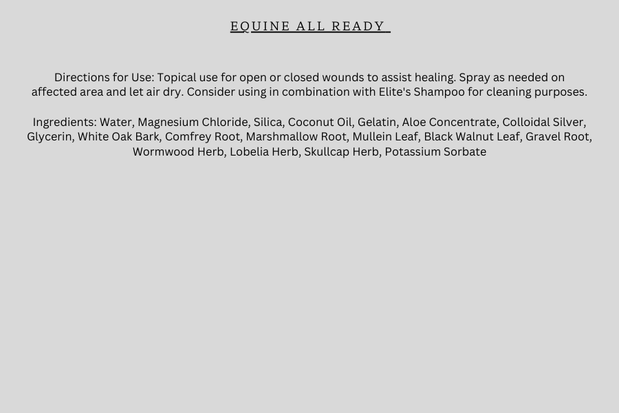Equine "All Ready" Topical Spray