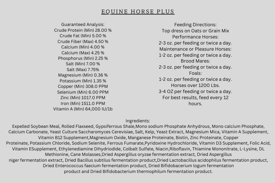 Equine Horse Plus - Equine Most Complete Daily Nutritional Supplement Blend