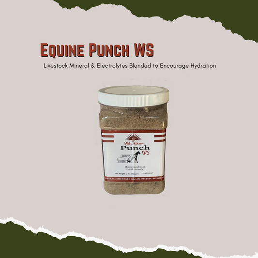 Mineral & Electrolytes Blend Electrolyte blend to balance body fluids. Dehydration, off feed, sick or stressed horses or livestock. Balanced minerals can counteract deficiencies caused by poor quality hay.