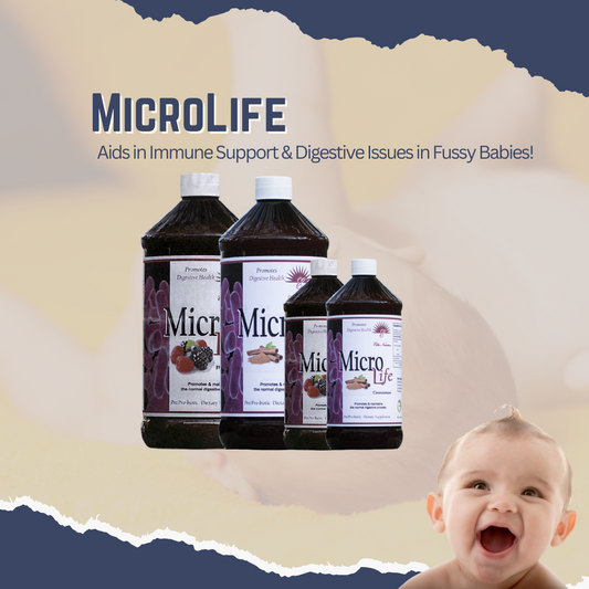 Introducing MicroLife, a premium dietary supplement designed to assist with digestive health in infants and toddlers. Our top seller combines a powerful blend of natural herbs in both cinnamon and mixed berry flavor that help to ease Heartburn or Acid Reflux, common Cold or Flu, and fussiness in babies. Relax your little one's tummy and enjoy a more restful evening.