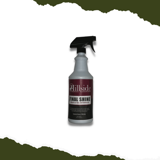Groom your horses with confidence, knowing that Hillside Final Shine Mane & Tail Detangler will keep their hair looking shiny and healthy! Its affordable price and effective polish make it the perfect choice for anyone looking for great results. Try it today and see! 