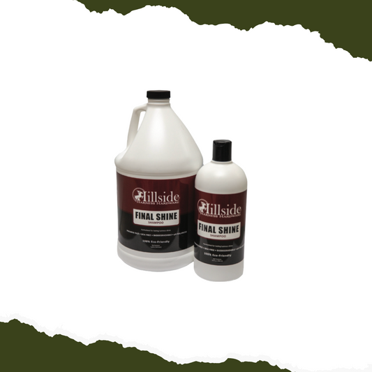 Hillside Final Shine Equine Shampoo is formulated with special ingredients to protect your horse's coat and deliver a lasting, lustrous shine. This gentle shampoo leaves coats more manageable and looking great.