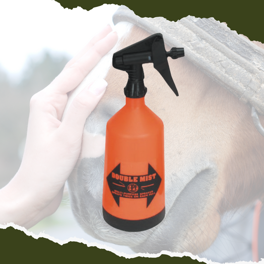 Orange double mist spray bottle or horses