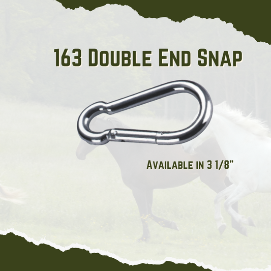 An equine is running in the field with an Elite Global 2450 3 1/8" Zinc Plated Spring Snap.