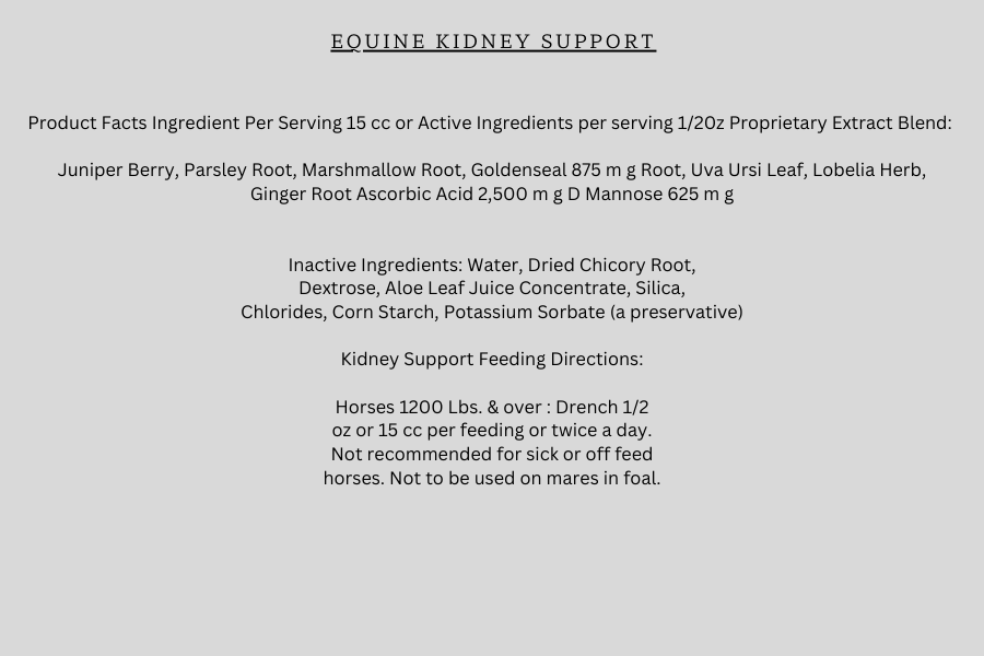 Equine Kidney Support - Herbal & Vitamin Blend for Kidney Support