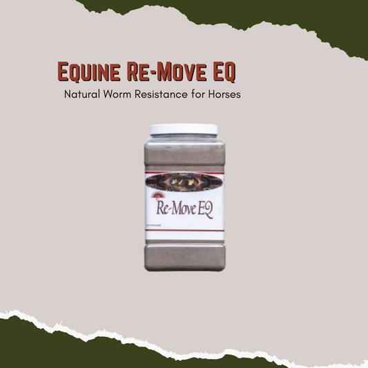 Nutritional support for parasite resistance Natural ingredients including diatomaceous Earth and reed sedge peat Herbal blend contains Pau'd Arco and is gentle enough for foals and pregnant mares. Re-Move EQ iS a natural blend of ingredients that have been known to assist in resistance to parasites and worms"