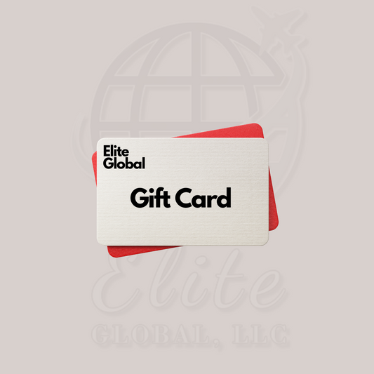 elite global gift card on white background