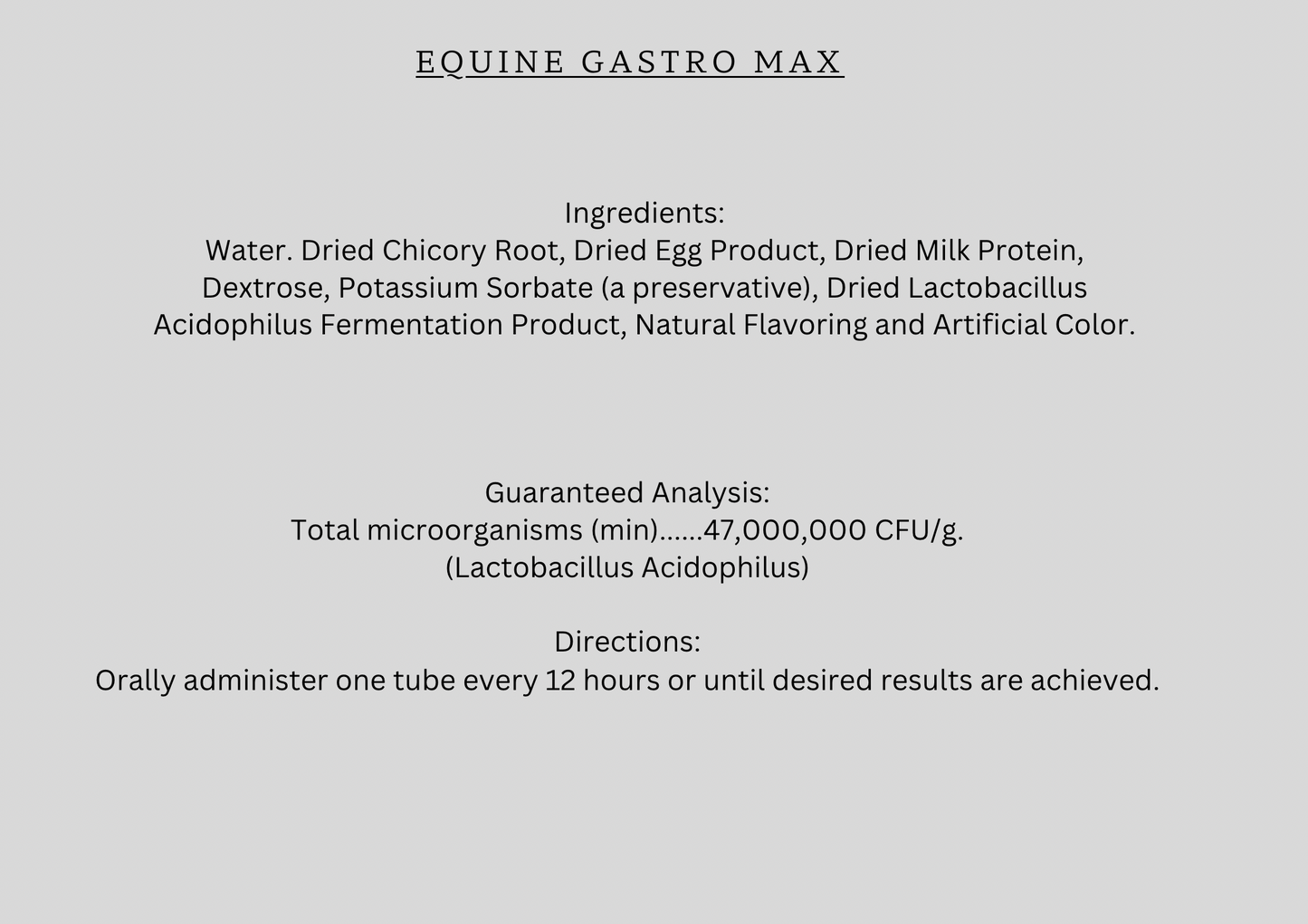 Equine Gastro Max - Gut Calming Support